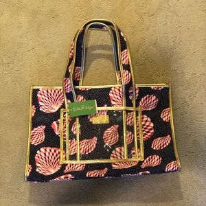 Lilly Pulitzer Sea Shell Bag (Navy Blue & Pink)
